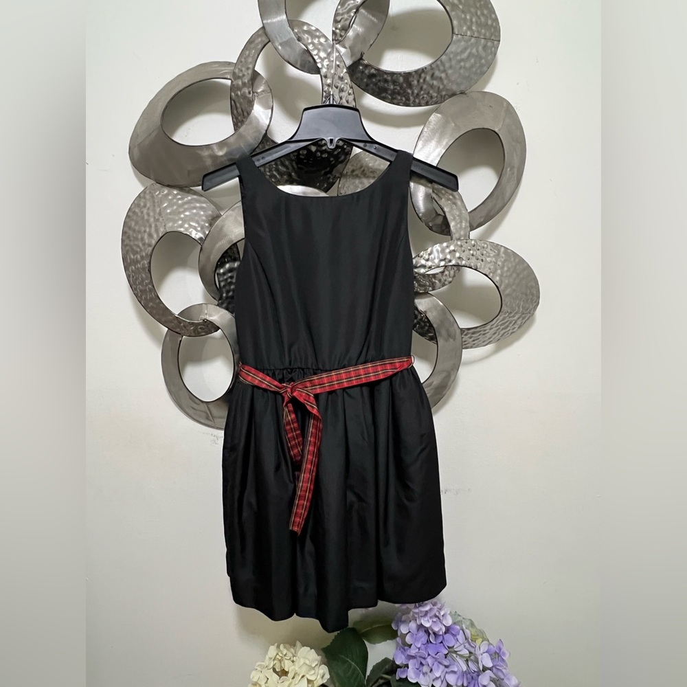 Polo by Ralph Lauren Black Dress with Red Plaid Belt